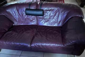 Lederen stijlvolle Tweezit te koop, 75 à 100 cm, Mooi stijlvol, Enlèvement, Utilisé