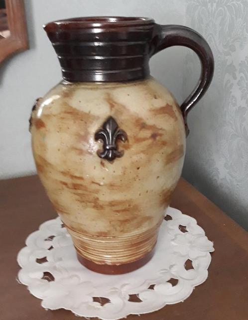 Oude keramieken  Kan vaas beige bruin  h:32 cm, Antiek en Kunst, Antiek | Vazen, Ophalen