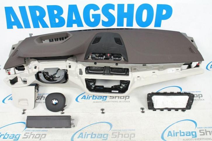 Airbag set Dashboard bruin wit HUD BMW 5 serie G30 2017-...., Auto-onderdelen, Dashboard en Schakelaars, Gebruikt, Ophalen of Verzenden