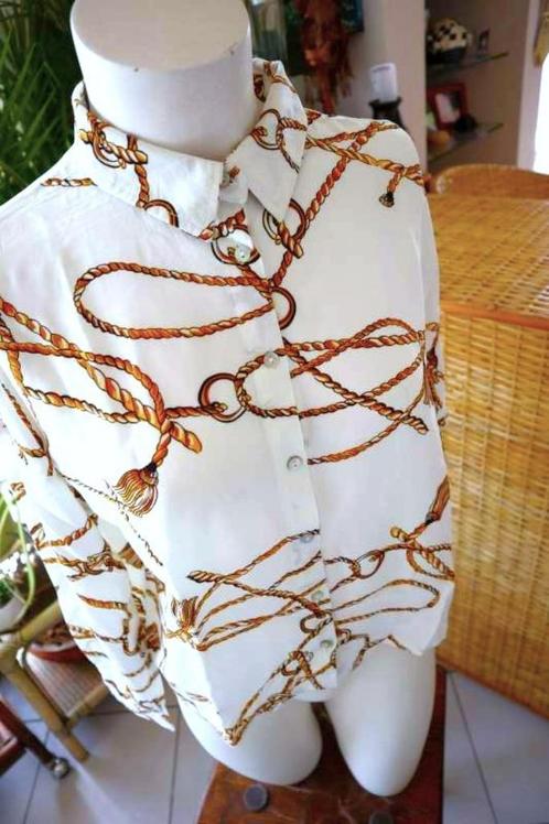 chic wit sfeervol uniek losse blouse, Kleding | Dames, Blouses en Tunieken, Gedragen, Maat 42/44 (L), Wit, Ophalen of Verzenden