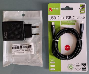 Snellader - 30 watt met USB-C kabel - NIEUW beschikbaar voor biedingen
