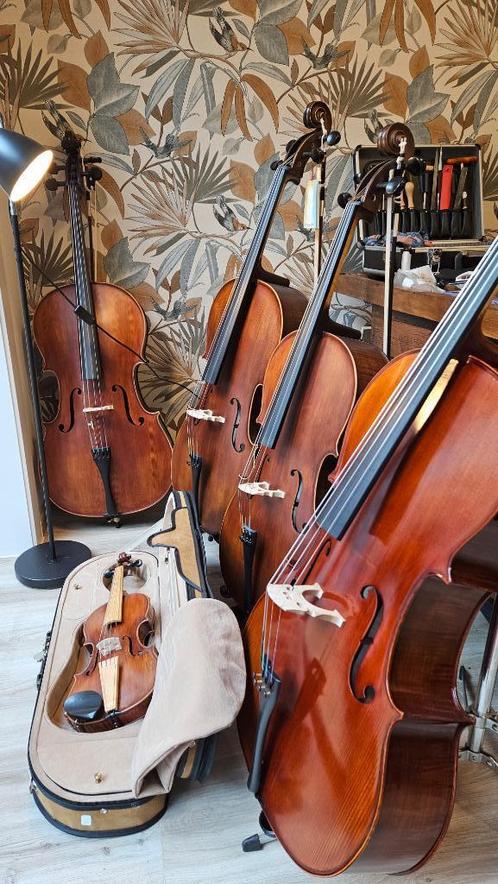 Cello's te huur en ex-huurcello's te koop, Muziek en Instrumenten, Strijkinstrumenten | Cello's, Zo goed als nieuw, Met koffer