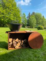 Bbq plancha cortenstaal met opties, Jardin & Terrasse, Barbecues au charbon de bois, Enlèvement ou Envoi, Neuf