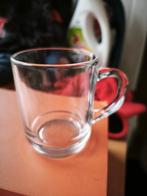 6 theeglazen Arcoroc France 9cm hoog in goede staat, Ophalen, Glas of Glazen, Effen, Glas