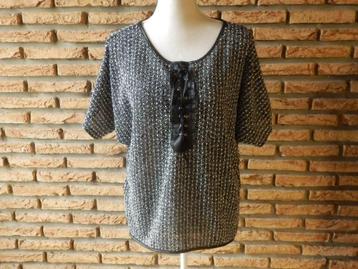 (111)- blouse femme t.42 noir gris blanc beschikbaar voor biedingen