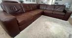 Hoekbank zetels echt leder, Huis en Inrichting, Ophalen, Leer