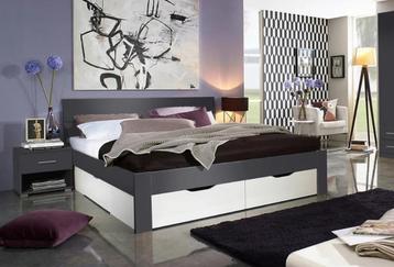 Lits modernes 180 avec rangements- Livraison rapide- Netbed, Envoi, Blanc, 200 cm
