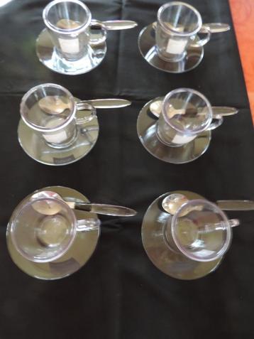Koffieset, nieuwstaat, dubbelwandig, geïsoleerd effect, 18 f beschikbaar voor biedingen