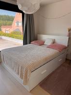 Bed, Huis en Inrichting, Slaapkamer | Bedden, Ophalen, Gebruikt, Wit, Tweepersoons