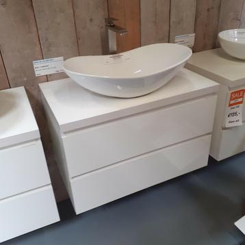 LAATSTE STUKS! Badmeubel, Soft close, Wit, 80cm, Kode 80 beschikbaar voor biedingen
