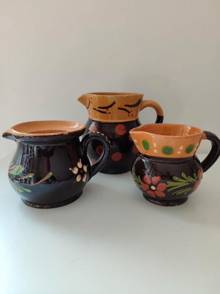 3 kruiken Frankrijk aardewerk Savoie terracotta kannen, Antiek en Kunst, Antiek | Servies compleet, Ophalen of Verzenden