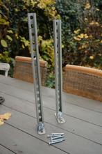 RVS kandelaarzuil 2 stuks 60,5 en 64,5 cm + steunen, Doe-het-zelf en Bouw, Sanitair, Inox, Gebruikt