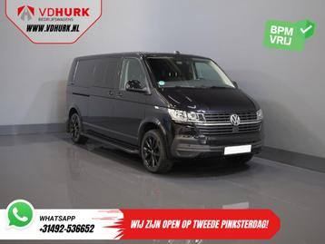 Volkswagen Transporter T6.1 2.0 TDI 150 pk DSG Aut. L2 DC Du, Auto's, Automaat, Parkeersensor, Zwart, Bedrijf