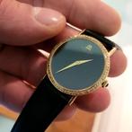 18 karaat goud dames horloge met Diamanten, Handtassen en Accessoires, Horloges | Dames, Ophalen, Zo goed als nieuw, Goud, Leer