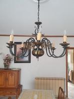 2 koperen lusters 6 armen en 8 armen, Huis en Inrichting, Lampen | Kroonluchters, Ophalen, Gebruikt