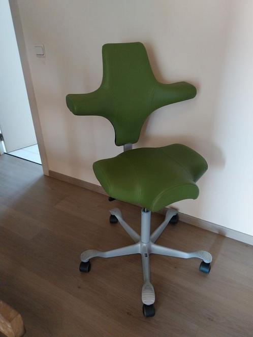 HAG Capisco leder 8106, Huis en Inrichting, Bureaustoelen, Gebruikt, Bureaustoel, Groen, Ergonomisch, Ophalen of Verzenden