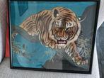 3 schilderijen op zijde, Antiek en Kunst, Ophalen