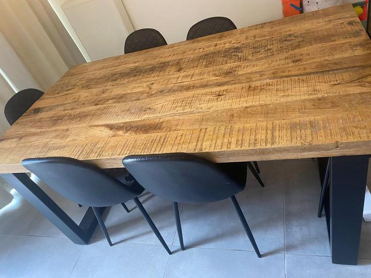 Mangohout tafel, Maison & Meubles, Tables | Tables à manger, Comme neuf, Enlèvement