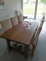 Table salle à manger chêne massif + 6 chaises, Maison & Meubles, Salles à manger complètes, Enlèvement, Utilisé, Louis XIII, 6 à 8 chaises
