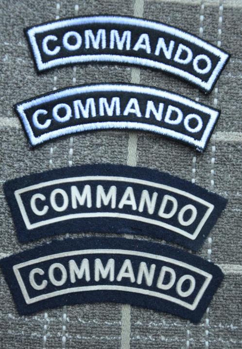 COMMANDO schouder titels, als SET te koop, 2-variaties, ZG, Collections, Objets militaires | Général, Armée de terre, Enlèvement ou Envoi