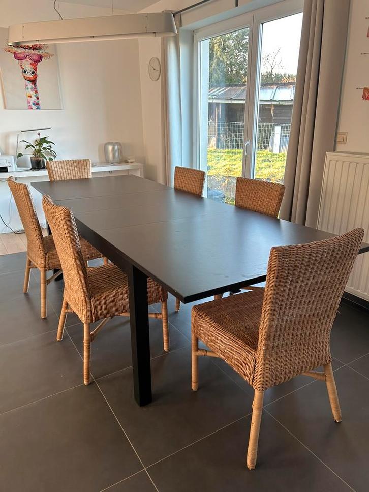 Table noire Ikéa, Maison & Meubles, Tables | Tables à manger, Utilisé, 50 à 100 cm, 150 à 200 cm, Cinq personnes ou plus, Rectangulaire