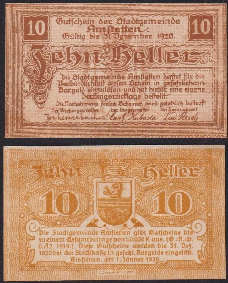 Amstetten (1), Timbres & Monnaies, Monnaies & Billets de banque | Collections, Billets de banque, Enlèvement ou Envoi