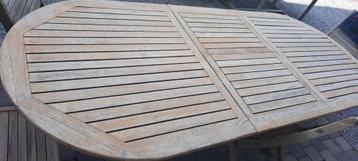 table de jardin teck 240cm (je donne 5 chaises), Enlèvement, Utilisé, Rectangulaire
