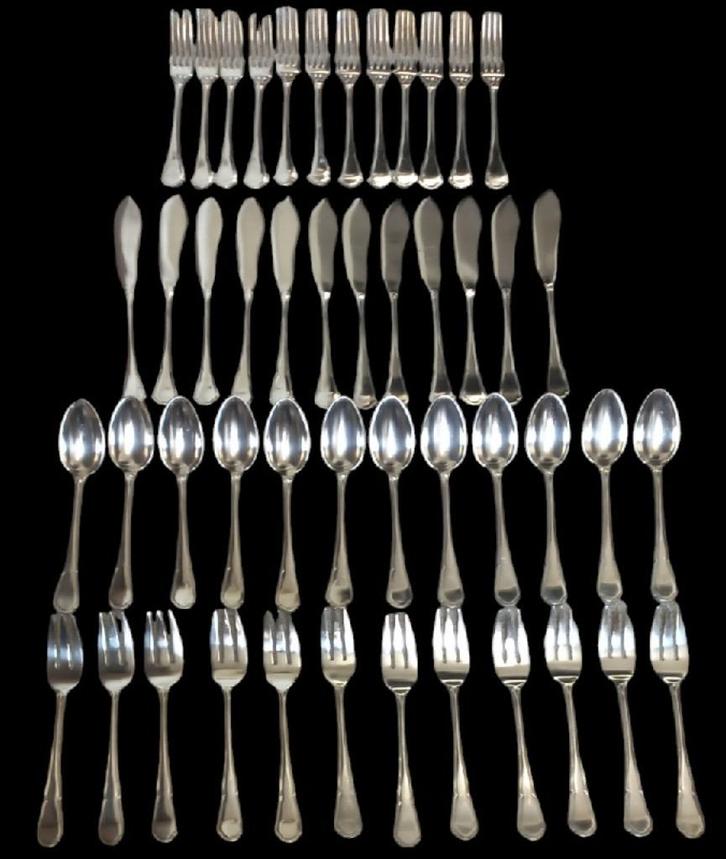 48-delig Laderier visbestek. hotelzilver, Antiek en Kunst, Antiek | Bestek, Ophalen of Verzenden