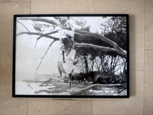 Jonge vrouw in badpak b.h water - Rikki Kasso (New York '79), Antiek en Kunst, Kunst | Schilderijen | Klassiek, Ophalen