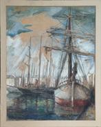 Pastel 'La Croisette' - Haven Cannes 1929, Antiek en Kunst, Ophalen of Verzenden
