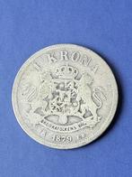 1879 Suède 1 couronne en argent Oscar II, rare, Envoi, Monnaie en vrac, Argent, Autres pays