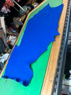 Koning blauw leer lap 1.3 mm dikte soepel glad en rekbaar, Ophalen of Verzenden, Blauw