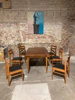 1 table + 6 chaises scandinave, vintage, midcentury teck, Enlèvement, Comme neuf, Une