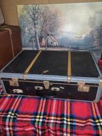 Zeer mooie en grote oude vintage reiskoffer met versteviging, Ophalen of Verzenden, Gebruikt