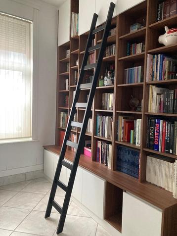 Houten ladder voor boekenkast / bibliotheek, Huis en Inrichting, Ophalen, Minder dan 50 cm, 200 cm of meer, Nieuw