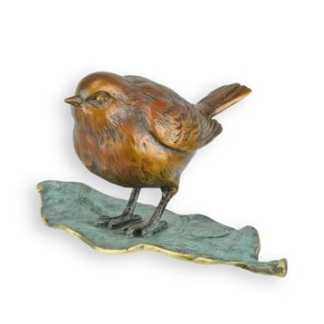 Bronzen Beeld van een mus op Blad GRATIS LEVERING beschikbaar voor biedingen