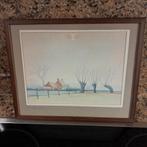 Aqaurelle met huisje in landschap ., Enlèvement