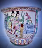 Chinese bloempot &onderbord Familie rosé fencai, Antiek en Kunst, Curiosa en Brocante, Verzenden