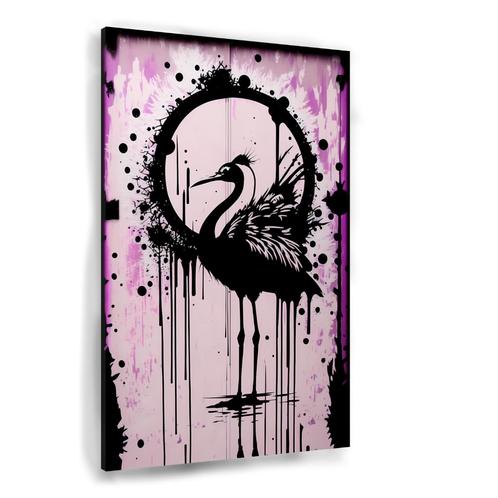 Toile Banksy Flamingo 40 x 60 cm - 18 mm., Maison & Meubles, Accessoires pour la Maison | Peintures, Dessins & Photos, Neuf, Imprimé