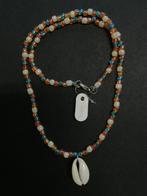 Ketting met rocailles en schelp, Handtassen en Accessoires, Kettingen, Met hanger, Nieuw, Oranje, Ophalen of Verzenden