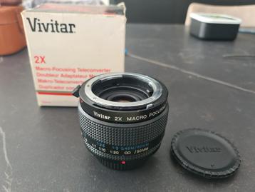 Vivitar (Nikon) 2X Macro-Focusing Teleconverter, Audio, Tv en Foto, Ophalen of Verzenden, Zo goed als nieuw