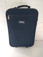 Ancienne valise bleue Voyelle à roulettes et poignée 52cm, Comme neuf, Roulettes, Enlèvement ou Envoi