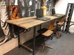 SALE : Hoog & smal model industriële tafel van recycled hout, Gebruikt, Ophalen of Verzenden
