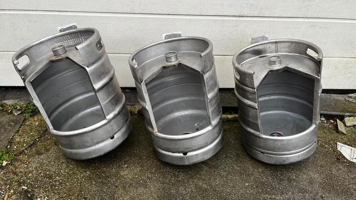 RVS urinoirs horeca uit bierfusten set van 3, Bricolage & Construction, Sanitaire, Utilisé, Toilettes, Inox, Enlèvement