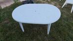 Witte plastic tafel en 3 stoelen, Ophalen, Gebruikt