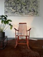 Vintage houten rocking chair / schommelstoel – jaren ‘70, Ophalen, Gebruikt, 75 tot 100 cm, 75 tot 100 cm