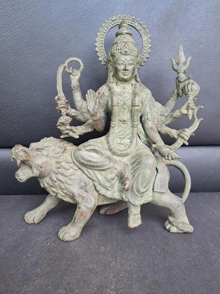 bronzen beeld godin Durga/Kali/ Shakti, /India/Azië/34 cm, Antiek en Kunst, Kunst | Niet-Westerse kunst, Ophalen of Verzenden