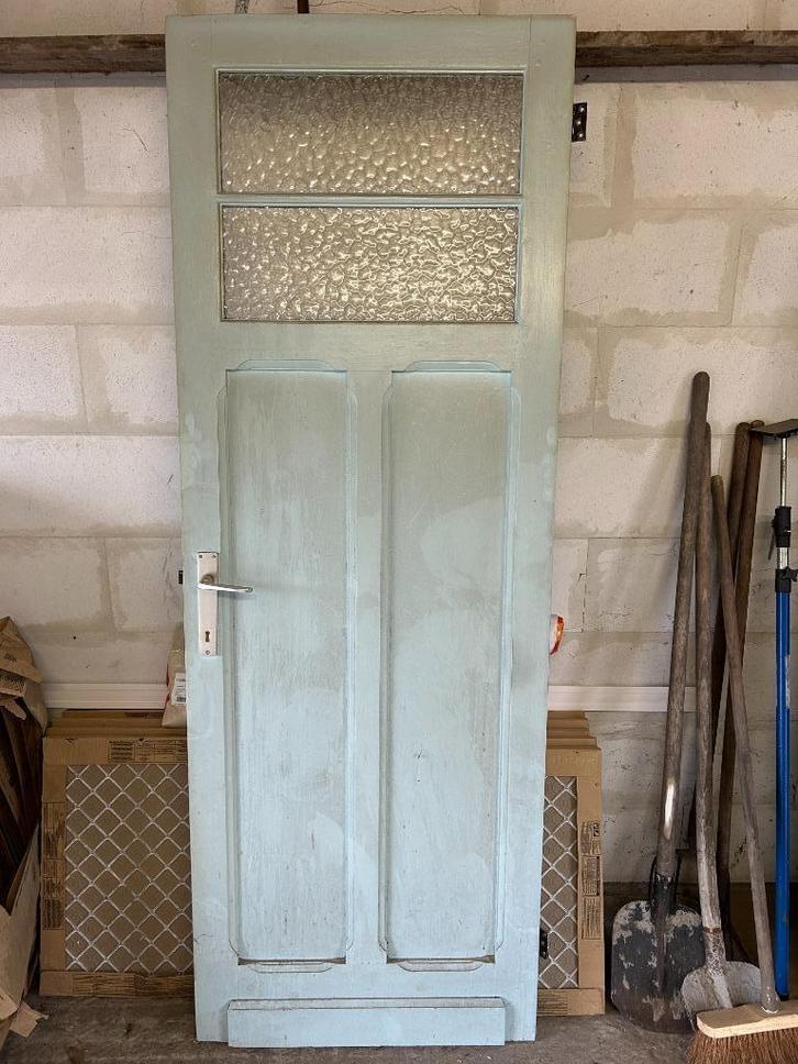 4 antieke binnendeuren, Doe-het-zelf en Bouw, Deuren en Vliegenramen, Gebruikt, Binnendeur, 200 tot 215 cm, Minder dan 80 cm, Glas