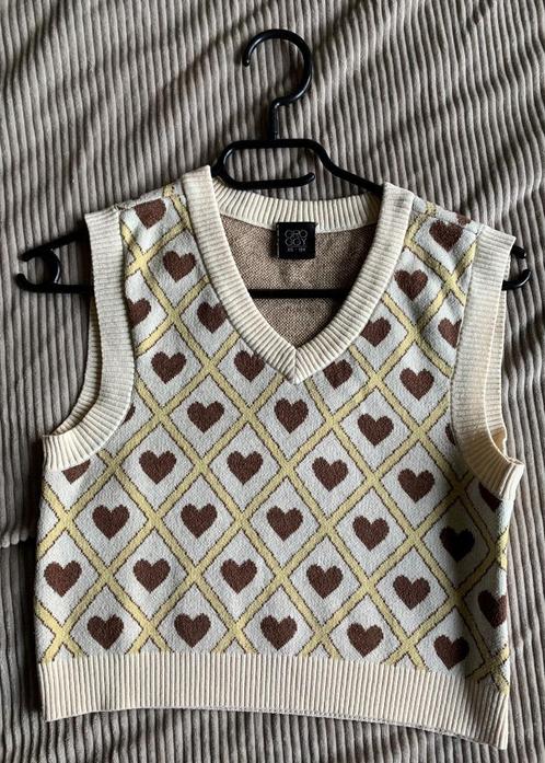 Debardeur beige/bruine hartjes meisjes JBC maat XS of 13 jaa, Kinderen en Baby's, Kinderkleding | Maat 158, Zo goed als nieuw