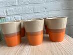 Set van 6 koffiemokken - Beige / Bruin / Oranje, Huis en Inrichting, Keuken | Servies, Ophalen of Verzenden, Nieuw, Keramiek, Kop(pen) en/of Schotel(s)